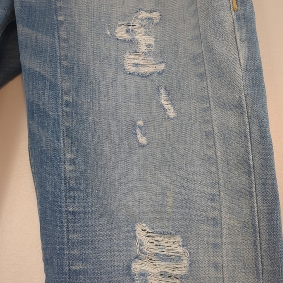 True Religion Jeans Women's 33X29 Distressed Audrey Slim Boyfriend Thrashed USA - Picture 3 of 13